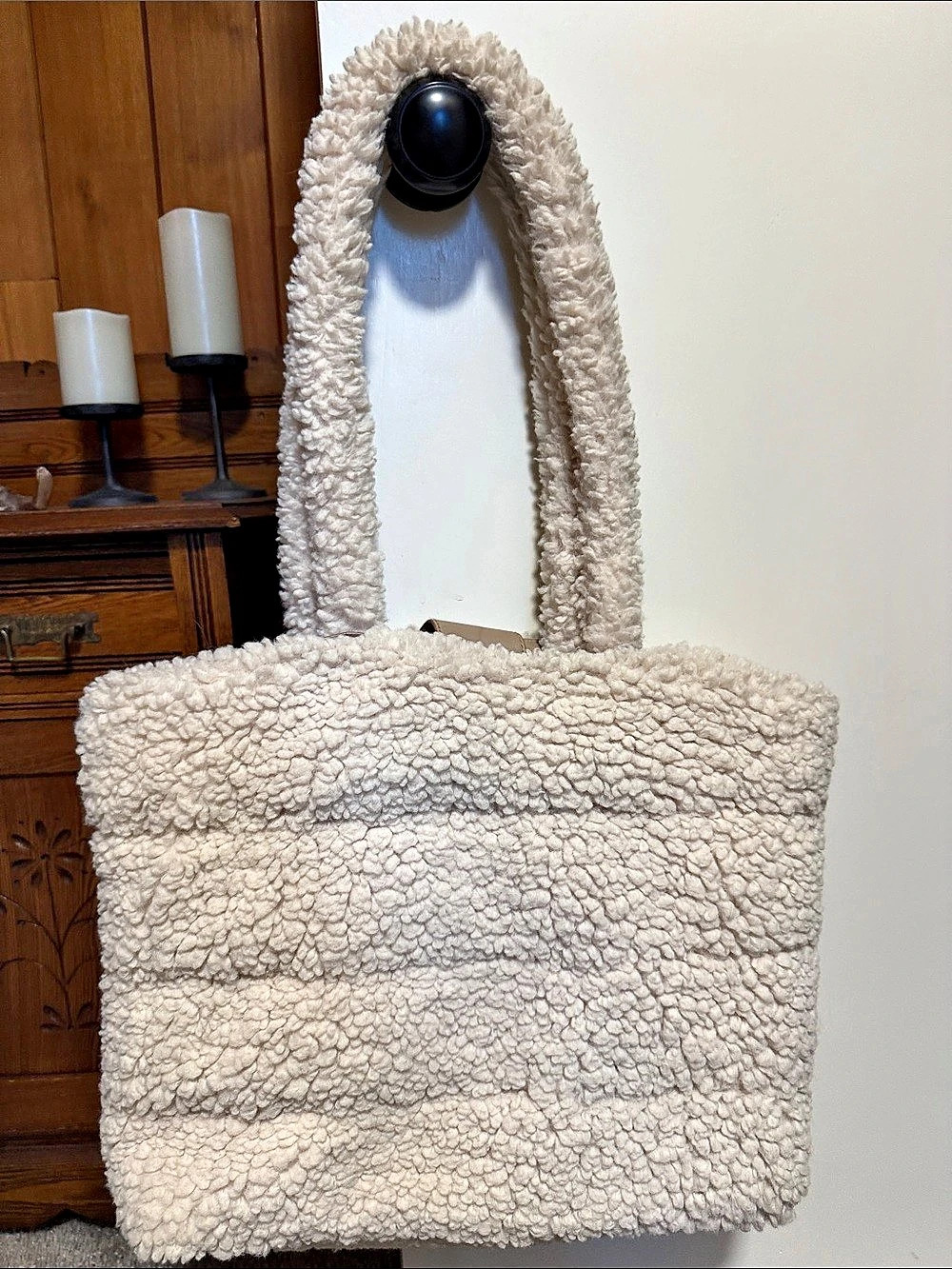 Universal Thread Sherpa Tote Bag in Cream